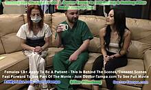 Доктор Тампа и медицинската сестра Стейси Шепърд провеждат унизителен гинекологичен преглед на срамежливия Блер Селесте като изискване за нови студенти в университета в Тампа. Гледайте целия видеоклип на Doctor-Tampa.com