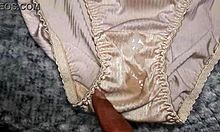 Masturbácia a ejakulácia na mojich blízkych spoločníkoch v saténovom spodnom prádle